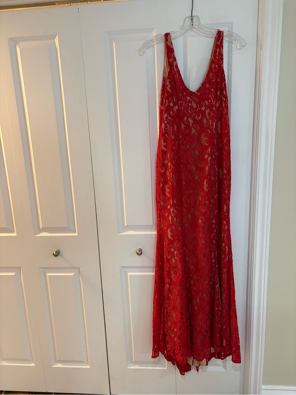 Red Lace Maxi Dress - Elegant Evening Gown